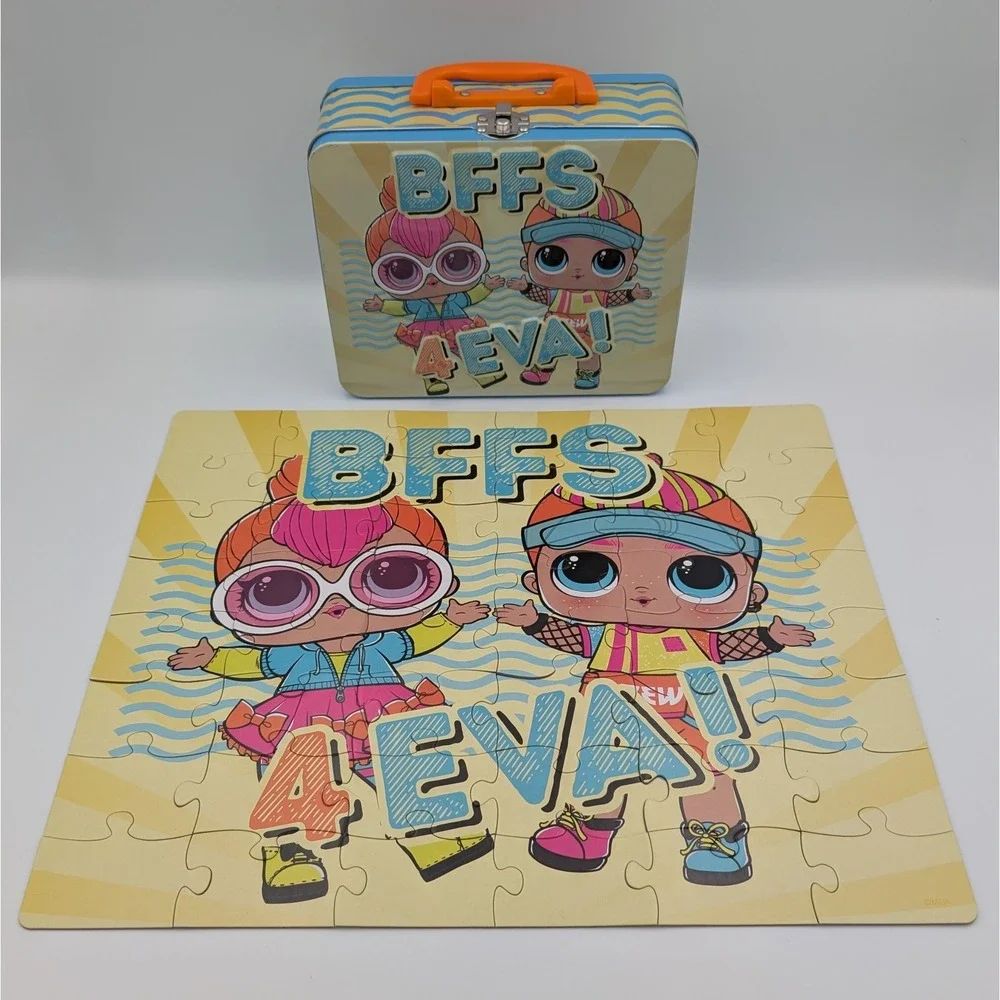 LOL Surprise Puzzle in Metal Lunchbox Neon QT Neon Guy BFFS 4 EVA Complete Set